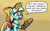 Size: 370x233 | Tagged: safe, artist:plunger, imported from derpibooru, oc, oc only, oc:terri softmare, pony, unicorn, 4chan, boots, bow, bowtie, cross, dialogue, fake wings, female, freckles, hair bow, horn, jewelry, mare, necklace, open mouth, shoes, solo, talking to objects, text