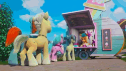 Size: 1280x716 | Tagged: safe, imported from derpibooru, screencap, spoiler:g5, spoiler:my little pony: make your mark chapter 2, 3d, animated, blender, calm, cheerful, customer, fruit, g5, happy, messy, my little pony: make your mark, my little pony: make your mark chapter 2, personality swap, recipe, smoothie, sound, splatter, stain, the cutie mark mix-up, webm