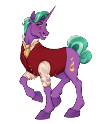 Size: 896x1000 | Tagged: safe, artist:traceofstardust, imported from derpibooru, firelight, pony, unicorn, clothes, colored hooves, looking at you, male, shirt, simple background, smiling, smiling at you, standing, transparent background