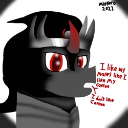 Size: 768x768 | Tagged: safe, artist:mlphero, imported from derpibooru, king sombra, bust, dialogue, digital art, portrait