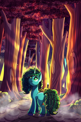 Size: 2000x3000 | Tagged: safe, artist:littletigressda, imported from derpibooru, pony, unicorn, bridlewood, butt, forest, g5, misty brightdawn, plot, solo