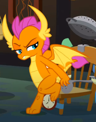 Size: 508x647 | Tagged: safe, imported from derpibooru, screencap, smolder, dragon, a horse shoe-in, cropped, dragoness, female, smolder is not amused, solo, unamused