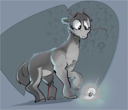 Size: 1724x1489 | Tagged: safe, artist:alumx, imported from derpibooru, earth pony, pony, female, lightbulb, mare, question mark, solo