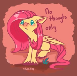 Size: 1703x1688 | Tagged: safe, artist:unfinishedheckery, imported from derpibooru, fluttershy, pegasus, pony, beady eyes, blushing, digital art, female, floppy ears, folded wings, mare, sad, sitting, solo, tail, teary eyes, unshorn fetlocks, wings