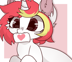 Size: 2300x2000 | Tagged: artist needed, safe, imported from derpibooru, oc, oc:lazy sunday, pony, unicorn, cute, heart, solo