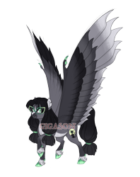 Size: 3634x4600 | Tagged: safe, artist:gigason, imported from derpibooru, oc, oc:scaredy cat, pegasus, pony, colored wings, female, high res, mare, multicolored wings, obtrusive watermark, simple background, solo, transparent background, watermark, wings