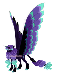 Size: 4200x5400 | Tagged: safe, artist:gigason, imported from derpibooru, oc, oc:wintry coppe, alicorn, pony, absurd resolution, colored wings, female, mare, multicolored wings, obtrusive watermark, simple background, solo, transparent background, watermark, wings