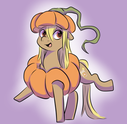 Size: 990x965 | Tagged: safe, artist:smirk, imported from derpibooru, oc, oc only, oc:sweet tea, earth pony, clothes, costume, floppy ears, halloween, holiday, pumpkin, simple background, solo