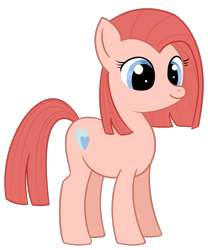 Size: 625x750 | Tagged: safe, artist:bjsampson, imported from derpibooru, oc, oc only, oc:base, oc:sweet basil, earth pony, pony, blue eyes, disguise, disguised changeling, female, filly, foal, pink body, pink hair, simple background, solo, transparent background