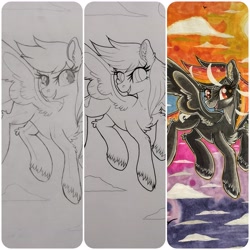 Size: 4096x4096 | Tagged: safe, artist:annuthecatgirl, imported from derpibooru, oc, oc only, oc:anti-lag, pegasus, pony, solo, traditional art, wip