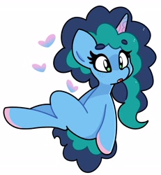Size: 2906x3148 | Tagged: safe, artist:kindakismet, imported from derpibooru, pony, unicorn, :o, blank flank, colored eyebrows, colored hooves, cute, eyebrows, eyebrows visible through hair, female, floating heart, freckles, g5, gradient horn, heart, high res, horn, mare, misty brightdawn, mistybetes, open mouth, simple background, solo, tail, two toned mane, two toned tail, white background