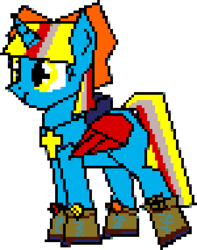 Size: 750x950 | Tagged: artist needed, source needed, safe, imported from derpibooru, oc, oc only, oc:terri softmare, alicorn, alicorn oc, horn, pixel art, simple background, solo, white background, wings