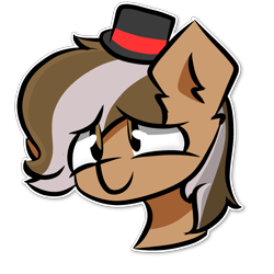 Size: 2000x2000 | Tagged: safe, artist:arche, imported from derpibooru, oc, oc only, oc:zugatti, pony, cute, hat, simple background, solo, top hat, transparent background