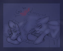 Size: 2048x1637 | Tagged: safe, artist:inisealga, imported from derpibooru, oc, oc only, pony, lying down, pillow, sketch, solo