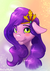 Size: 2480x3508 | Tagged: safe, artist:rainihorn, imported from derpibooru, pipp petals, pegasus, pony, adorapipp, blushing, bust, cute, female, floppy ears, g5, headband, looking at you, mare, portrait, smiling, smiling at you