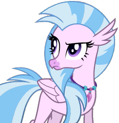 Size: 659x678 | Tagged: safe, edit, edited screencap, imported from derpibooru, screencap, silverstream, classical hippogriff, hippogriff, pony, uprooted, background removed, blue mane, female, mare, pink skin, png, purple eyes, simple background, solo, standing, transparent background