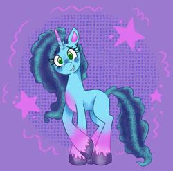 Size: 640x633 | Tagged: safe, artist:crypticcervine, imported from derpibooru, pony, unicorn, abstract background, female, g5, mare, misty brightdawn, solo