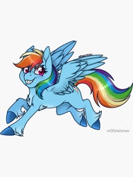 Size: 750x1000 | Tagged: safe, artist:m00nstonee, imported from derpibooru, rainbow dash, pegasus, pony, backwards cutie mark, chest fluff, female, mare, simple background, solo, spread wings, unshorn fetlocks, white background, wings