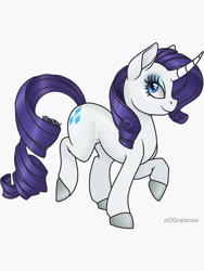 Size: 750x1000 | Tagged: safe, artist:m00nstonee, imported from derpibooru, rarity, pony, unicorn, curved horn, female, horn, mare, simple background, solo, white background