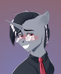 Size: 3700x4500 | Tagged: safe, artist:coffeez, imported from derpibooru, oc, oc only, pony, unicorn, bust, commission, looking at you, portrait, simple shading, smiling