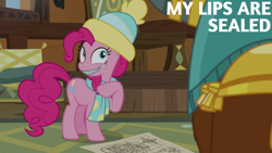 Size: 1920x1080 | Tagged: safe, edit, edited screencap, editor:quoterific, imported from derpibooru, screencap, pinkie pie, prince rutherford, best gift ever