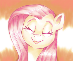 Size: 4500x3717 | Tagged: safe, artist:docwario, imported from derpibooru, fluttershy, pegasus, pony, bust, cute, eyebrows, eyes closed, female, fluttober, high res, mare, open mouth, open smile, shyabetes, smiling, solo