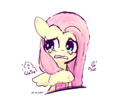 Size: 1034x828 | Tagged: safe, artist:fipoki, imported from derpibooru, fluttershy, pegasus, pony, bust, crying, female, gritted teeth, looking sideways, mare, sad, simple background, solo, teary eyes, teeth, white background, wings