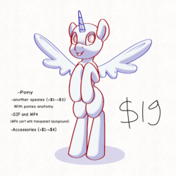 Size: 1900x1900 | Tagged: safe, artist:nanazdina, imported from derpibooru, pony, animated, commission, ych animation, your character here