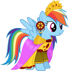 Size: 881x907 | Tagged: safe, artist:pascalmulokozi2, imported from derpibooru, rainbow dash, clothes, dress, ear piercing, earring, gameloft, jewelry, my little pony: magic princess, piercing, rainbow dash always dresses in style, simple background, tiara, transparent background