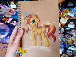 Size: 1920x1440 | Tagged: safe, artist:julunis14, imported from derpibooru, sunset shimmer, pony, unicorn, colored pencil drawing, solo, traditional art