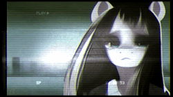Size: 640x360 | Tagged: safe, artist:zebra, pony, animated, bust, city, cityscape, long hair, machine learning assisted, music, portrait, solo, webm, windswept mane
