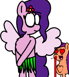 Size: 1275x1414 | Tagged: safe, artist:professorventurer, imported from derpibooru, pipp petals, sunny starscout, earth pony, pegasus, pony, series:ask pippamena, :3, blood, female, g5, heart, heart eyes, lesbian, nosebleed, pippamena, shipping, sunnypipp, wingding eyes