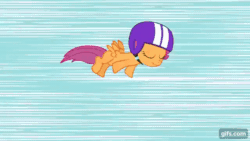 Size: 640x360 | Tagged: safe, imported from derpibooru, screencap, apple bloom, applejack, rainbow dash, rarity, scootaloo, sweetie belle, earth pony, pegasus, pony, unicorn, season 3, sleepless in ponyville, animated, apple bloom's bow, applejack's hat, bow, cowboy hat, cute, cutealoo, cutie mark crusaders, female, filly, flying, foal, gif, gifs.com, glasses, hair bow, hat, helmet, hood, looking at someone, luggage, mare, sleeping