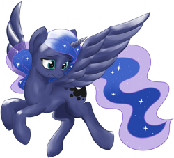 Size: 640x581 | Tagged: safe, artist:starsongdusk, imported from derpibooru, princess luna, alicorn, ethereal mane, female, mare, simple background, transparent background