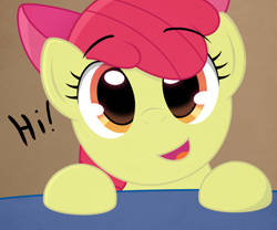 Size: 2520x2100 | Tagged: safe, artist:thematrixman, imported from derpibooru, apple bloom, earth pony, pony, adorabloom, bust, cute, female, filly, foal, hi, looking at you, open mouth, open smile, smiling, solo