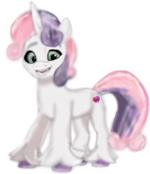 Size: 1158x1348 | Tagged: safe, artist:applebloom1753, imported from derpibooru, sweetie belle, pony, unicorn, female, g4, g4 to g5, g5, generation leap, simple background, solo, unshorn fetlocks, white background