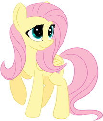 Size: 1024x1197 | Tagged: safe, artist:starsongdusk, imported from derpibooru, fluttershy, pegasus, pony, cute, female, folded wings, looking up, mare, raised hoof, shyabetes, simple background, smiling, solo, standing, three quarter view, transparent background, turned head, wings