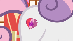 Size: 1920x1080 | Tagged: safe, imported from derpibooru, screencap, sweetie belle, pony, unicorn, crusaders of the lost mark, season 5, 1080p, cutie mark, female, filly, foal, pictures of butts, solo, sweetie belle's cutie mark