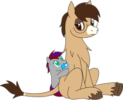 Size: 2491x2032 | Tagged: safe, artist:emc-blingds, imported from derpibooru, oc, oc only, earth pony, pony, baby, baby pony, duo, earth pony oc, pacifier, simple background, transparent background, unshorn fetlocks