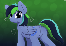 Size: 4092x2893 | Tagged: safe, artist:monycaalot, imported from derpibooru, oc, oc only, oc:dark derp, pegasus, art trade, butt, featureless crotch, female, flank, heart, looking at you, pegasus oc, plot, simple background, solo, wings