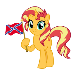 Size: 1000x1000 | Tagged: artist needed, safe, imported from ponybooru, sunset shimmer, unicorn, confederate flag, simple background, transparent background