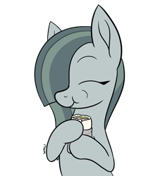 Size: 1415x1511 | Tagged: safe, artist:wapamario63, imported from ponybooru, marble pie, earth pony, pony, burrito, colored, cute, eating, eyes closed, female, flat colors, food, half body, mare, simple background, solo, transparent background