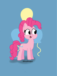 Size: 1125x1500 | Tagged: safe, artist:beepbeep, imported from derpibooru, pinkie pie, earth pony, pony, cutie mark, cutie mark background, female, full body, mare, ponk, simple background, solo