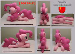 Size: 7788x5618 | Tagged: safe, artist:darthalex70, imported from derpibooru, pinkie pie, earth pony, pony, advertisement, belly button, dock, female, high res, irl, lying down, mare, photo, plushie, ruler, solo, tail