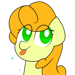 Size: 1296x1296 | Tagged: safe, artist:greenhoof, imported from derpibooru, carrot top, golden harvest, earth pony, pony, :p, eye clipping through hair, female, mare, simple background, solo, tongue out, transparent background, vector, white pupils