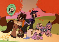 Size: 9200x6512 | Tagged: safe, artist:nerdymexicanunicorn, imported from derpibooru, oc, oc only, oc:kunzite, oc:liatris blossomheart, oc:lightning blaze, oc:nerdy, alicorn, bat pony, unicorn, aether (genshin impact), alicorn oc, armor, autism creature, autumn, balloon, bat pony oc, clothes, cosplay, costume, diaper, genshin impact, glasses, halloween, holiday, horn, nahida (genshin impact), night guard armor, nightmare night, nightmare night costume, paimon, tbh creature, unicorn oc, when you see it, wings