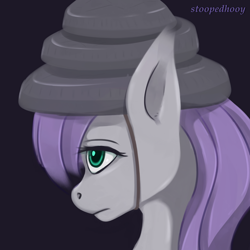 Size: 800x800 | Tagged: safe, artist:stoopedhooy, derpibooru exclusive, imported from derpibooru, maud pie, pony, bust, clothes, costume, energy dome, female, halloween, halloween costume, hat, mare, mlp fim's twelfth anniversary, nightmare night, portrait, solo