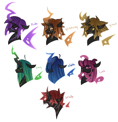 Size: 2620x2692 | Tagged: safe, artist:lovedletters, imported from twibooru, queen chrysalis, oc, changedling, changeling, bust, female, image, png, seven deadly sins, siblings, simple background, sisters, transparent background