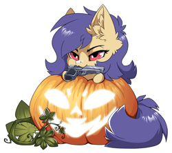 Size: 1500x1332 | Tagged: safe, alternate version, artist:arctic-fox, imported from derpibooru, part of a set, oc, oc only, pony, alternate character, commission, mouth hold, pumpkin, simple background, solo, transparent background, ych result
