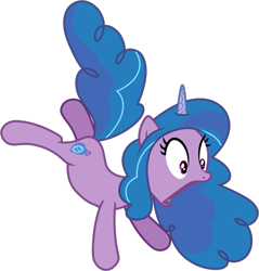 Size: 1187x1243 | Tagged: safe, artist:helenosprime, imported from derpibooru, izzy moonbow, pony, unicorn, female, g4, g5, g5 to g4, gasp, generation leap, in air, mare, open mouth, shocked, simple background, solo, transparent background